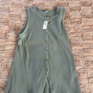 Old Navy Green Ribbed Tank Top